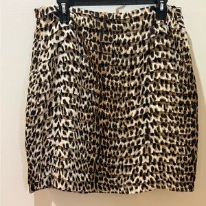 Larry Levine Animal Print Mini Skirt - Black and Brown